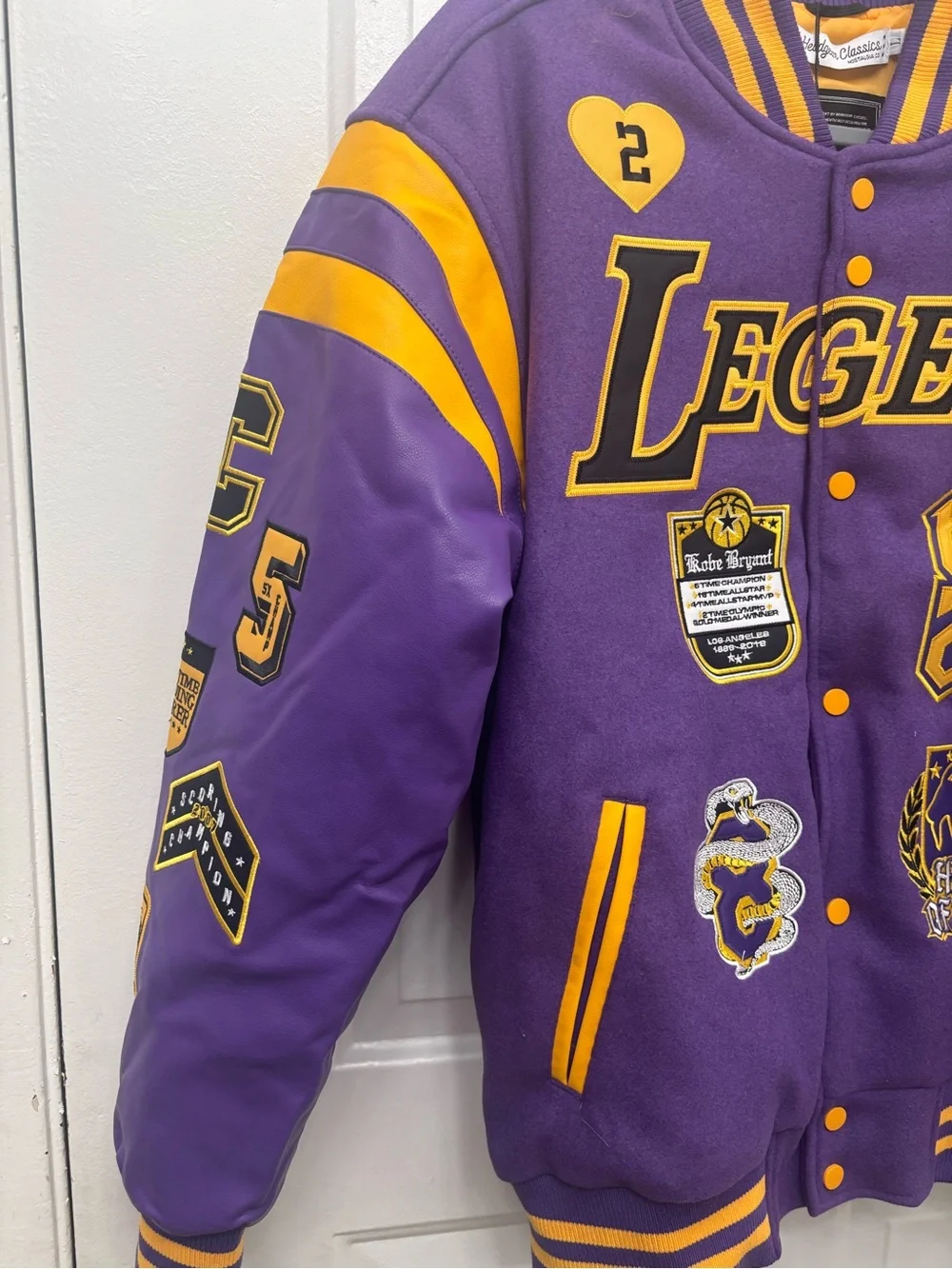 Headgear Classics KB Legend Mamba 24 Varsity Jacket Purple Gold